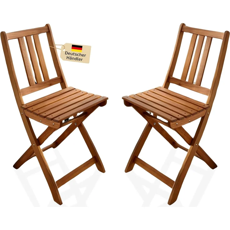 SAM 2er Set Gartenstuhl Blossom | Akazienholz massiv & geölt | klappbarer Balkonstuhl für Garten & Terrasse | pflegeleichter Klappstuhl – Bild 1