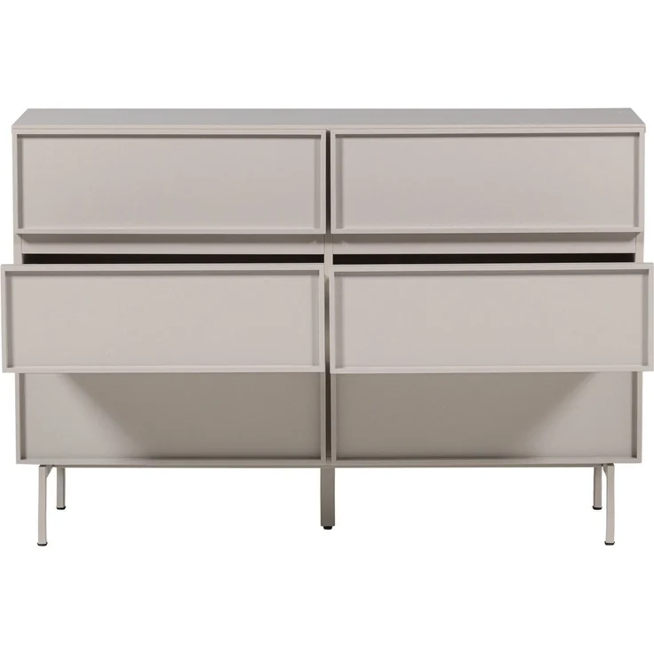 Kommode Tours aus Metall und MDF, modern mit 6 Schubladen, sandfarben, viel Stauraum, 120 x 42 x 80 cm – Bild 4