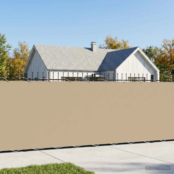 vidaXL Balkon Sichtschutz 200 x 400 cm Stoff mit PU-Beschichtung Beige 42036464 – Bild 1