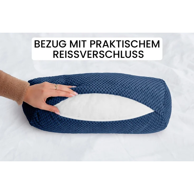 Amilian Nackenrolle 15x40 cm Nackenrollenbezug & Bettrolle - weiche Kissenrolle XXL, Kissen mit Bezug, Bettrolle mit abnehmbarem Bezug, abnehmbar, formstabil, waschbar 30°C – Bild 3