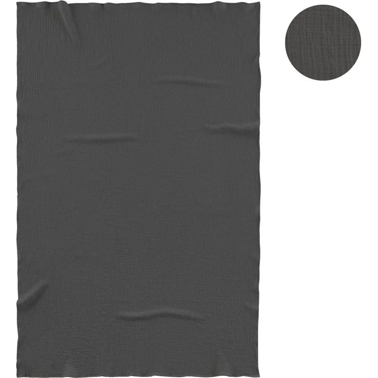 biberna Musselin Wohndecke UNI, flieder, titanium – Bild 3