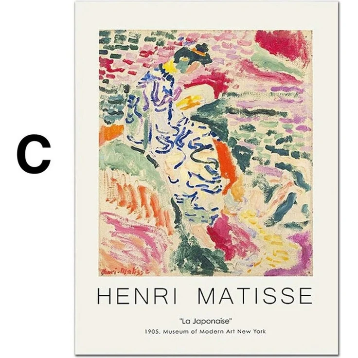 JUSTGOODMOOD Poster Matisse Gesicht Abstrakt Bilder Wohnzimmer Wandbilder Schlafzimmer Dek, D (1 St) – Bild 4