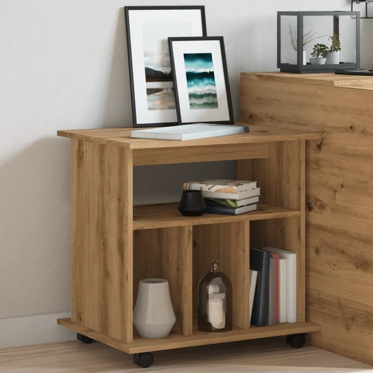vidaXL Rollcontainer Artisan-Eiche 60x45x60 cm Holzwerkstoff 856663 – Bild 3