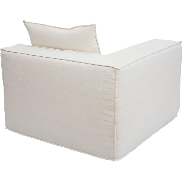 Eckteil/Zubehör für Sofa HWC-O54, Loungesessel Polstersessel Armlehne, Stoff/Textil (300g/m²) 63x97x97cm ~ creme – Bild 8