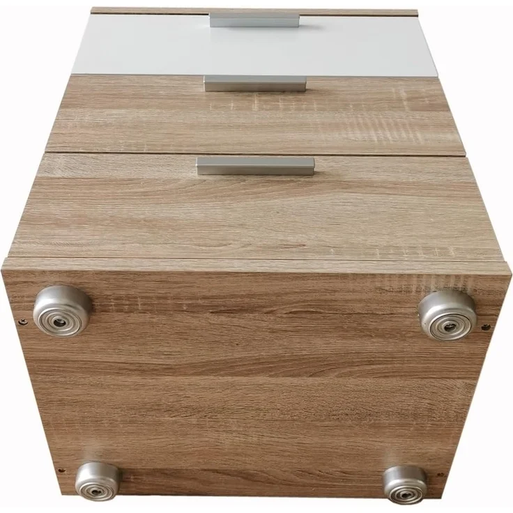 HTI-Living Nachtschrank Nachtkommode 3 Schubladen Nina Sonoma Weiß (Stück, 1-St, 1 Nachtschrank) Nachtschrank Nachttisch – Bild 5