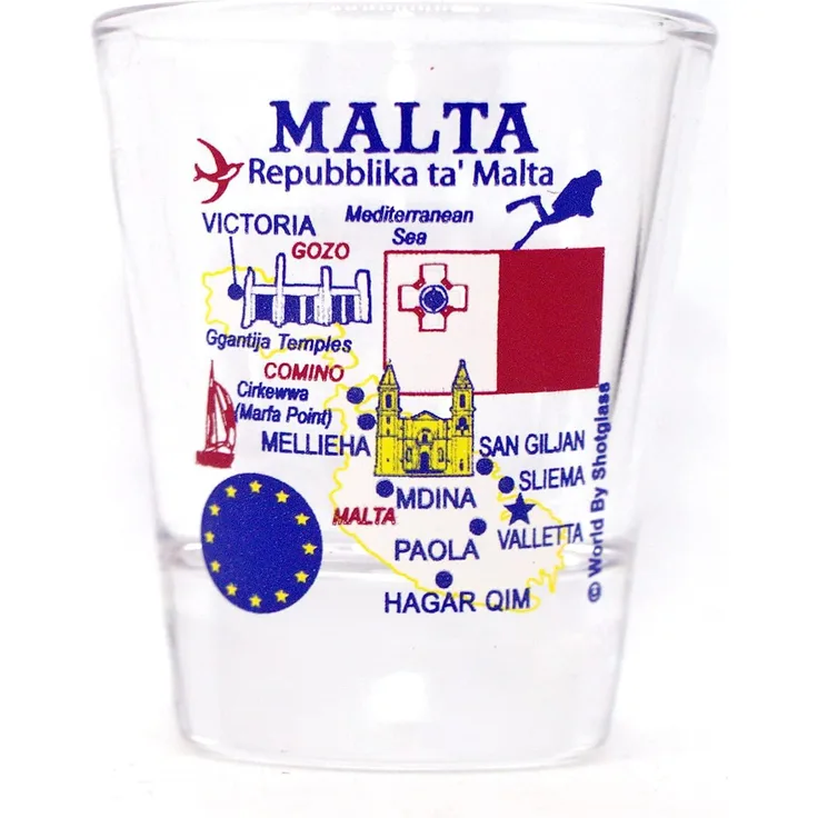 Malta EU Series Landmarks and Icons Shot Glass by World By Shotglass