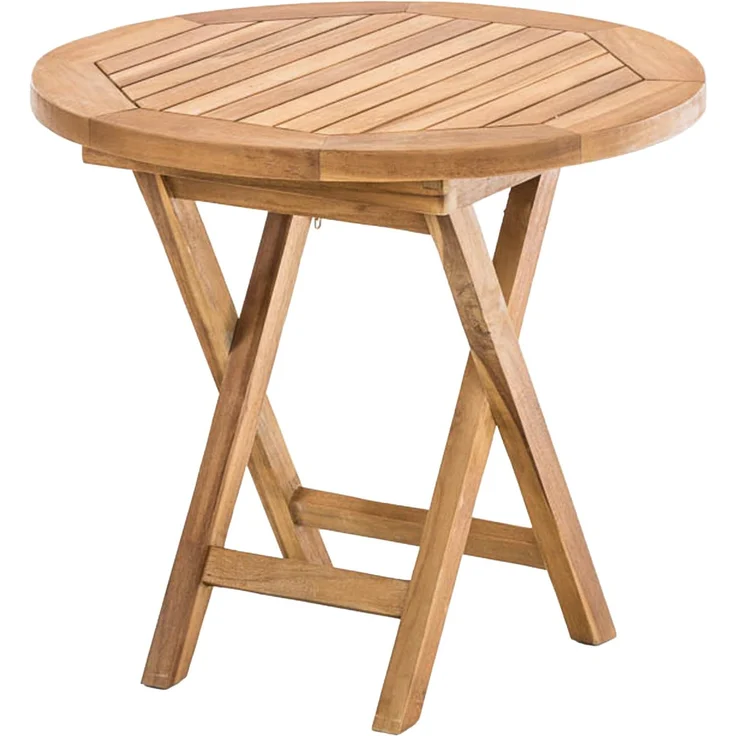 CLP Teakholz Beistelltisch, klappbarer Gartentisch Maharao, Tisch rund, wetterfest,teak – Bild 1
