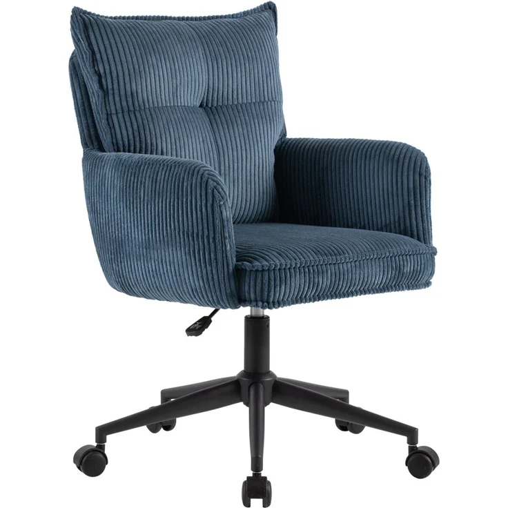 Carryhome 'LUCIE' Bürodrehstuhl, Stoff blau, 59 x 97 x 63 cm, höhenverstellbar mit Gaslift, 140 kg belastbar – Bild 1