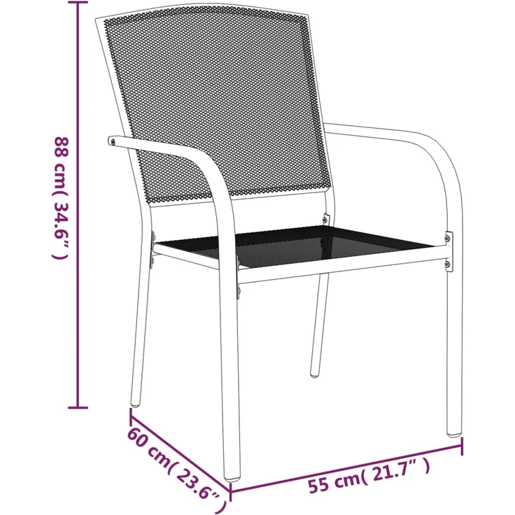 vidaXL 7-tlg. Garten-Essgruppe Anthrazit Stahl 3187971 – Bild 8