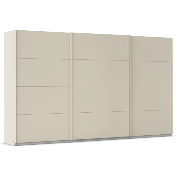 Rauch Möbel Kulmbach, Kleiderschrank mit Schwebetüren für Schlafzimmer, Kinderzimmer, Jugendzimmer, Garderobe, Flur, 3-türig, Zubehör Basic, Farbe Beige, Breite 360 cm