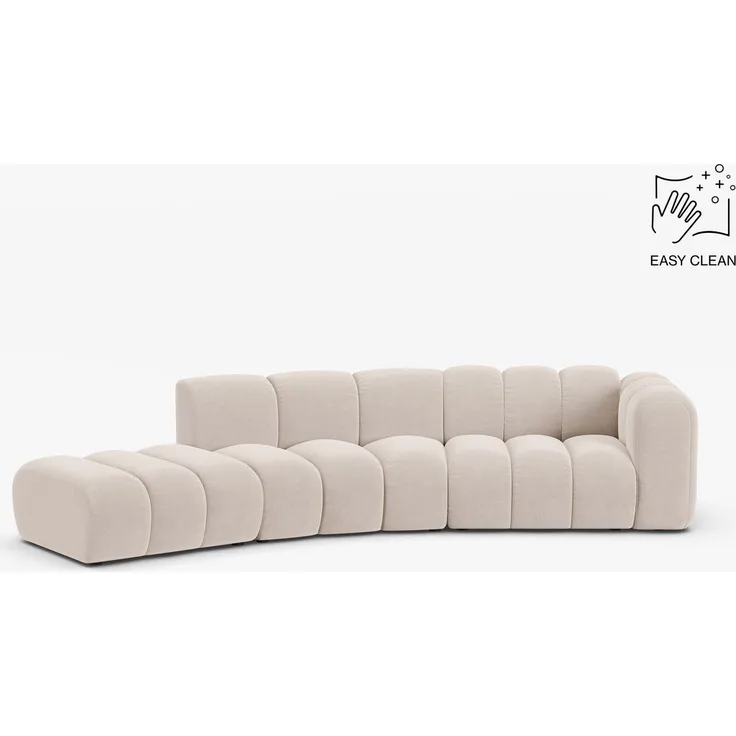 Micadoni Modulares Sofa Lupine 5-Sitzer Samt Venus Helles Beige Links