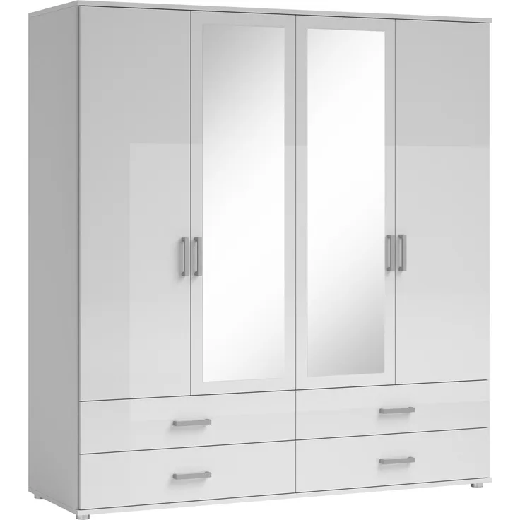 Kleiderschrank >Ivar< in Weiß - 180x190x51cm (BxHxT)
