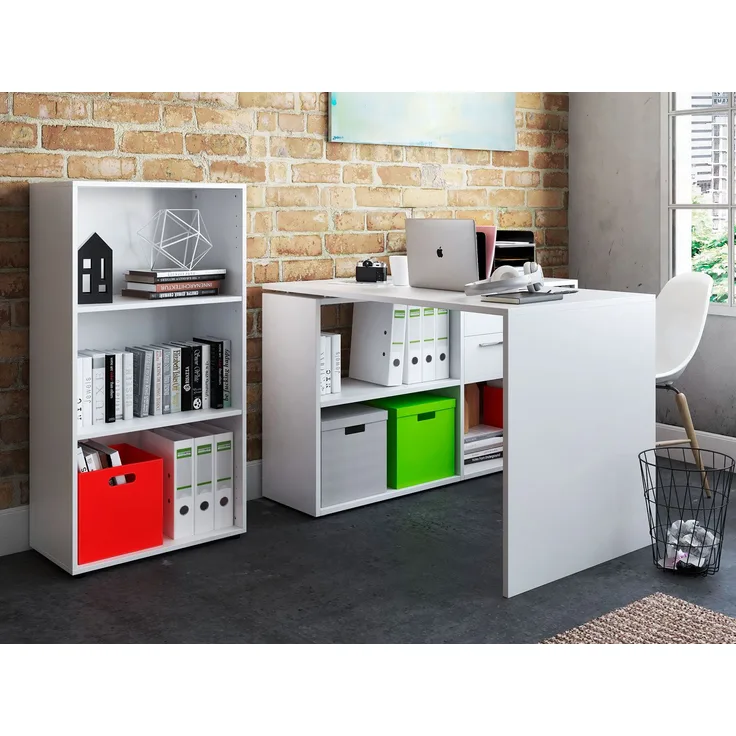 Büro-Set >Trio< in Weiß - 121x76x33cm (BxHxT)