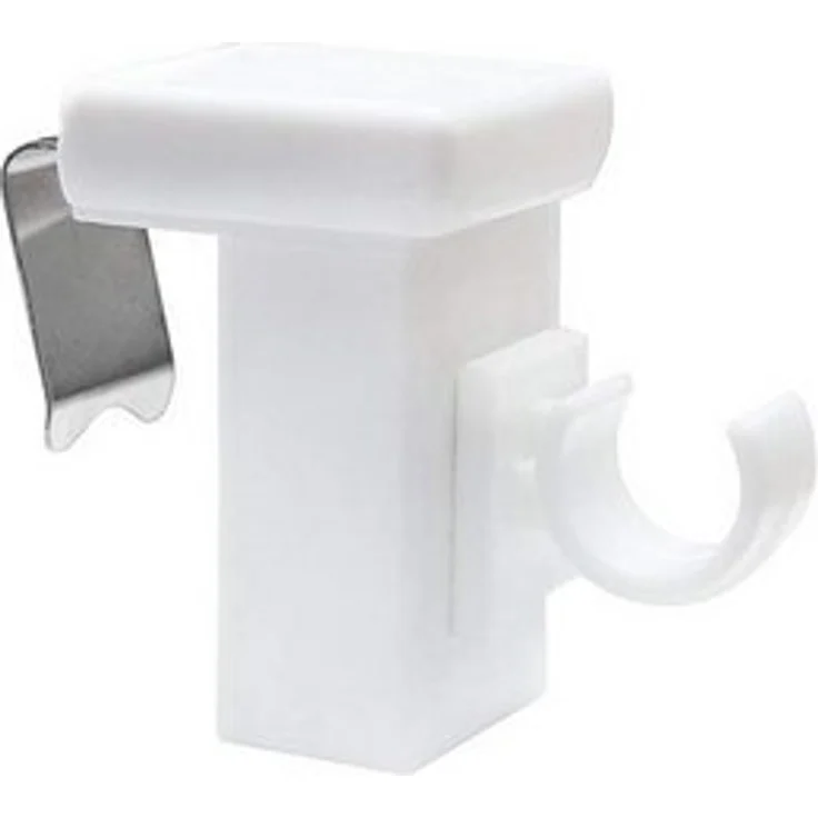 dekondo Klemmhalter für Gardinenstangen Fensterhaken/Dekohaken zum Einlegen von Gardinenstangen, weiß, für einen Klemmbereich (Rahmenstärke des Fensters/Fensterdicke) von 10-27 mm, (20-St), oben oder seitlich am Fenster zu befestigen – Bild 4