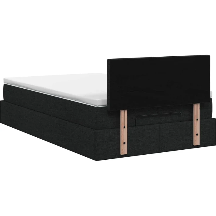 vidaXL Ottoman Bett mit Matratze Schwarz 120 x 200 cm Stoff 3456318 – Bild 9