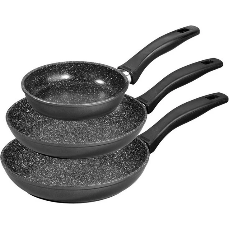 STONELINE Pfannen-Set, Aluminium (Pfannen-Set, 3-tlg, Pfannen-Set, 3 Pfannen), mit echten Steinpartikeln, induktionsgeeignet, Designed in Germany – Bild 4
