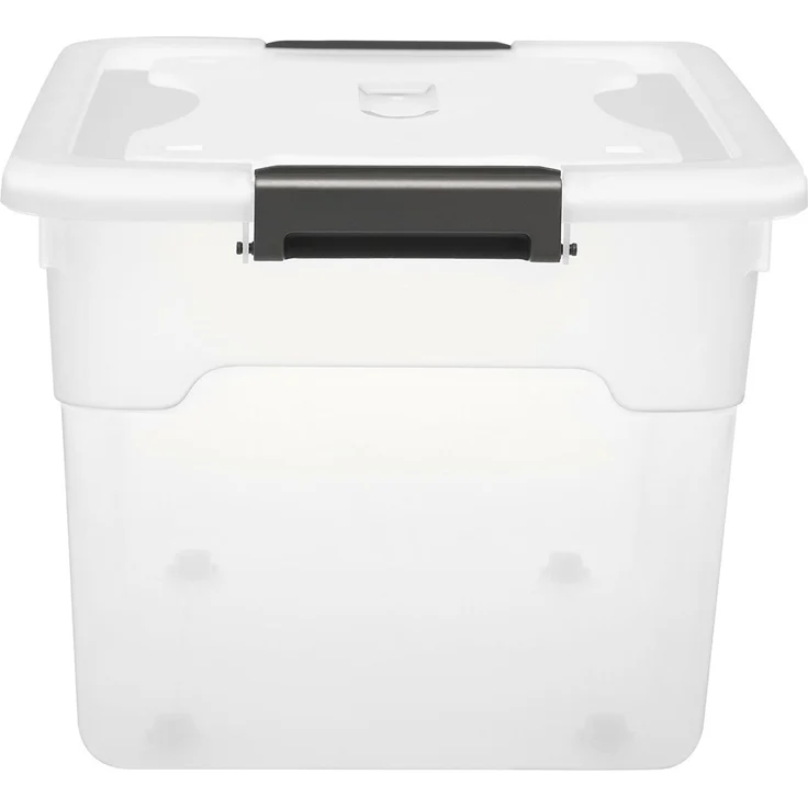 Juskys Aufbewahrungsbox mit Deckel, 6er-Set, stapelbar, Kunststoff transparent, 45 Liter – Bild 7