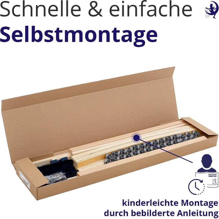 Mister Sandman Federholzrahmen Lattenrost Buche Natur 100×200 cm 28 Latten LGA-zertifiziert, ergonomisch, atmungsaktiv & rutschfest – Bild 6