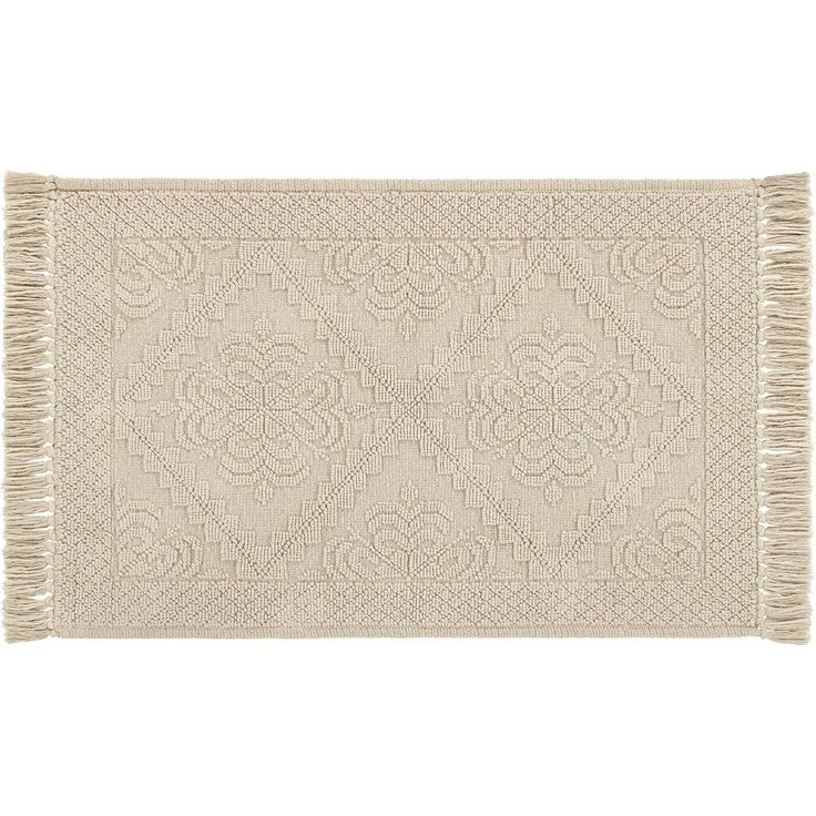 Mirabeau Badematte Badematte Mivorex beige, Höhe 60.0 mm, 100% Baumwolle, stilvolles Interieur, Baumwoll-Jacquard, Angenehm weich