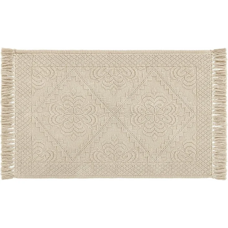Mirabeau Badematte Badematte Mivorex beige, Höhe 60.0 mm, 100% Baumwolle, stilvolles Interieur, Baumwoll-Jacquard, Angenehm weich – Bild 1