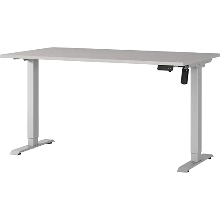 Germania Schreibtisch 8023-643, in Kaschmir/Silber, elektr. höhenverstellbar, 140 x 119 x 80 cm (BxHxT) – Bild 2