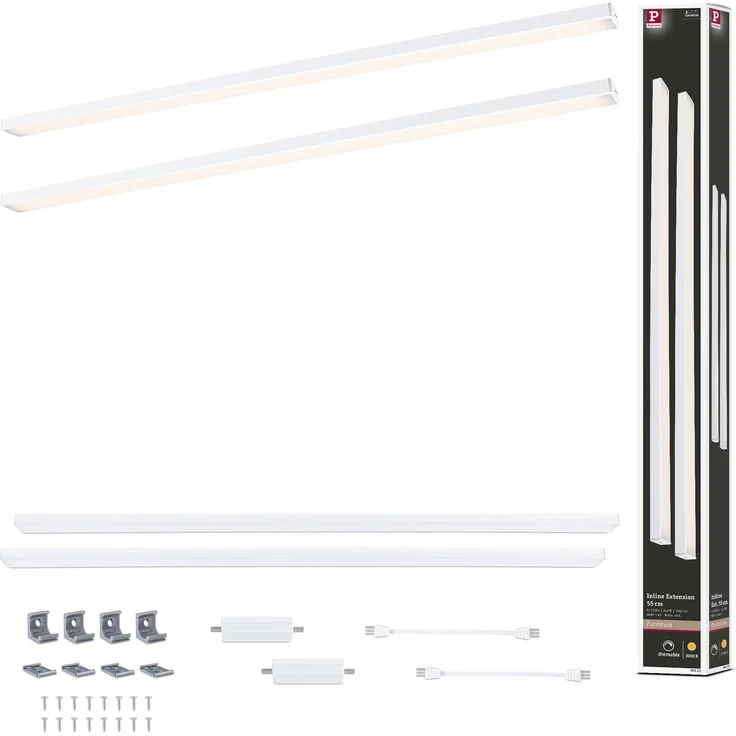 LED Unterschrankleuchte Inline Erweiterungsset 3000K dimmbar 2x6W 550x26mm 2x500lm 24V Weiß matt – Bild 6