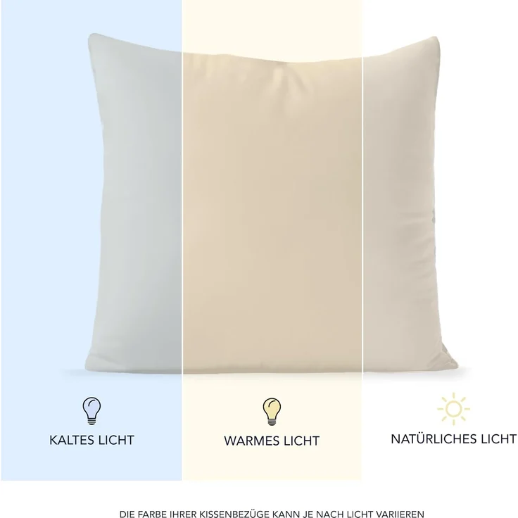 Dreamzie Kissenbezug 30x30 (Set mit 2) - 100% Jersey Baumwolle 150 g/qm Kissenbezüge -Beige - Für Kissen 30x30 cm - Kissenhülle - Kissenbezug - Resistent und Hypoallergen – Bild 5