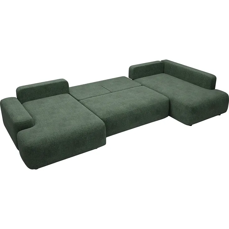 Vente-unique - DAVISO Sofa Stoff Grün - B 204 cm x H 87 cm x L 360 cm – Bild 4