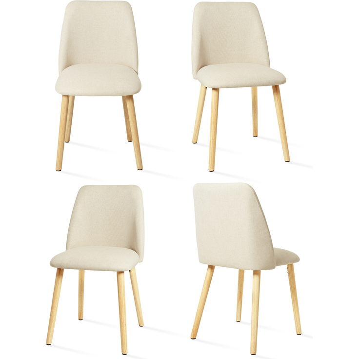GOEURVANT 421 Esszimmerstühle 4er-Set, Webstoff - Beige – Bild 3