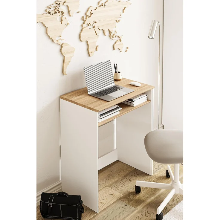 Skye Decor 'Zeyna - Sonomo Oak, White' Schreibtisch, Sonoma-Eiche / Weiß, 65 x 75 x 40 cm – Bild 2