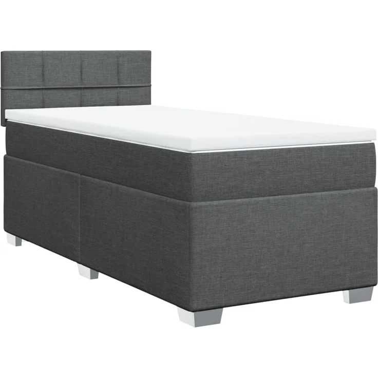vidaXL Boxspringbett mit Matratze Dunkelgrau 90x200 cm Stoff 3285772 – Bild 2