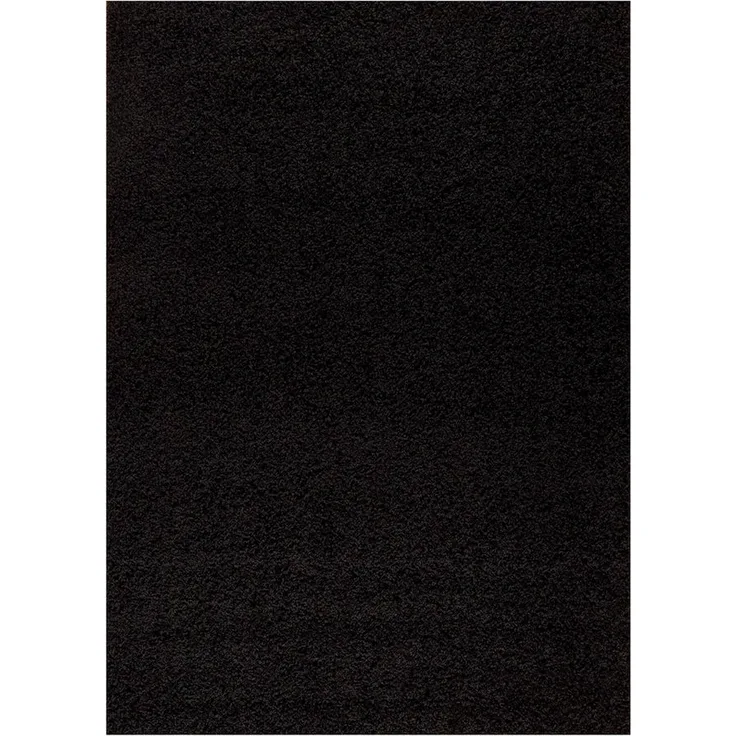 VIMODA Prime Shaggy Teppich Schwarz Hochflor Langflor Teppiche Modern, Maße:120x170 cm