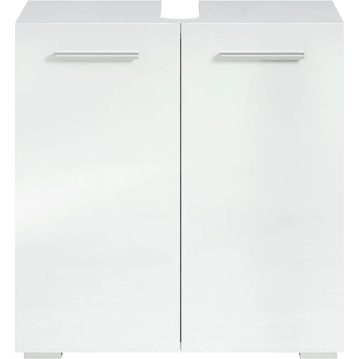 Badplaats Waschbeckenunterschrank Jupiter 60 x 30 cm Weiß Matt - Stehender Badezimmerschrank mit 2 Türen und Montagematerial – Bild 3