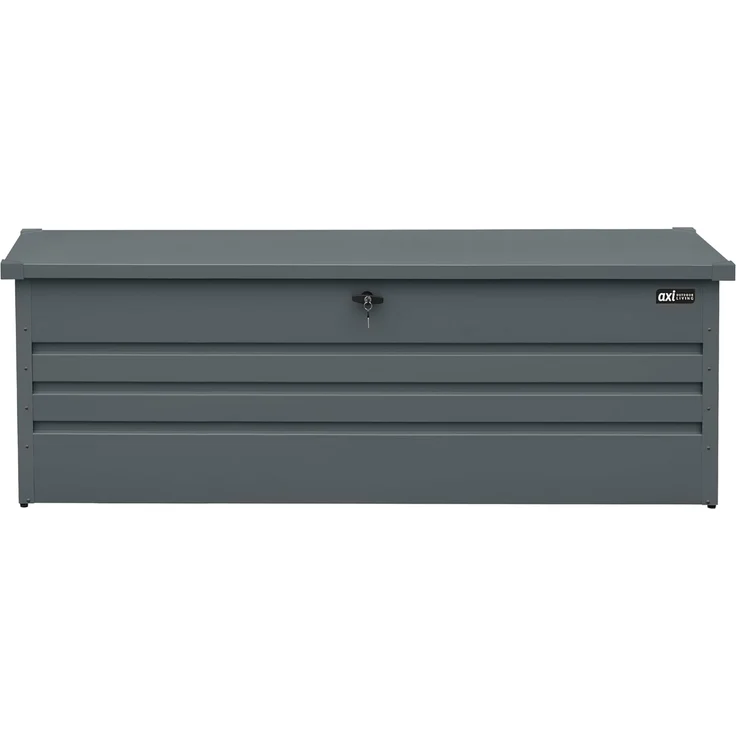 AXI Miles Gartenbox aus Metall in Anthrazit 1000 Outdoor Kissenbox für den Garten mit Boden und Schloss | Grau | Metall | 185 cm – Bild 1