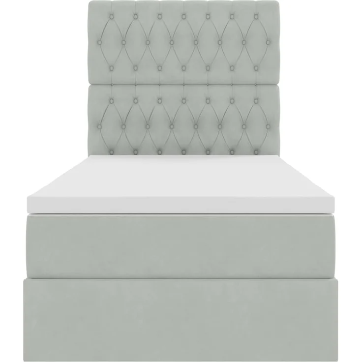 vidaXL Aufbewahrungsbett mit Matratze Hellgrau 90 x 190 cm Samt 3372057 – Bild 7