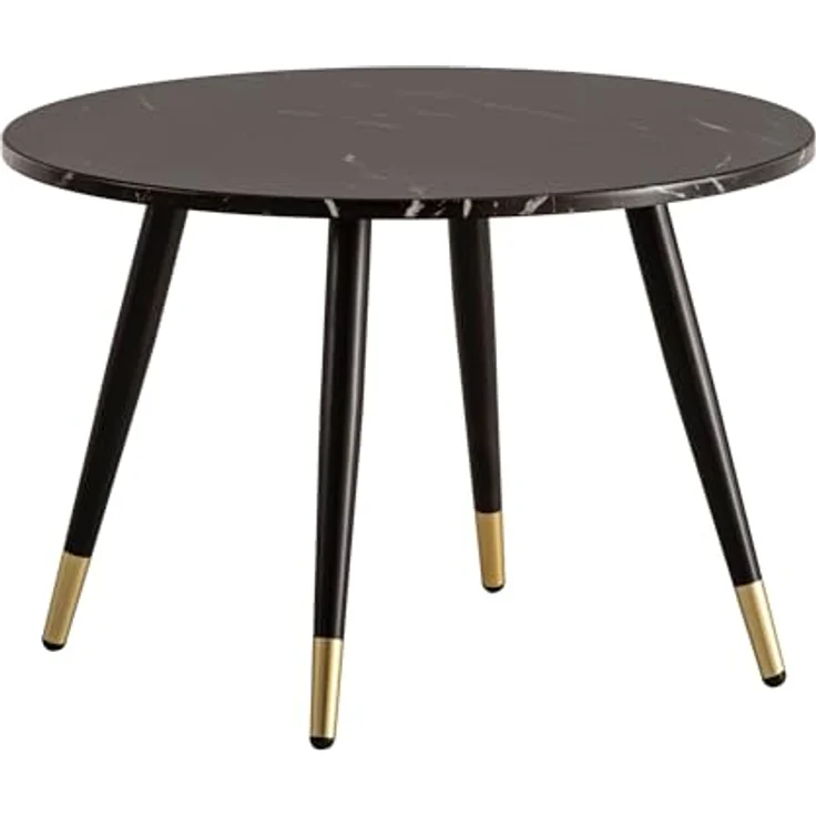 MID.YOU Couchtisch, Schwarz, aus Holzwerkstoff, rund, konisch, 60x41x60 cm, einfacher Aufbau – Bild 1