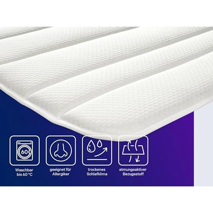 Traumnacht SleepGuard Kaltschaum-Topper, Matratzenauflage, Schoner für Matratze bis 30 cm, Allergiker geeignet, Öko-Tex Zertifiziert, 90x200 cm, produziert nach deutschem Qualitätsstandard – Bild 4