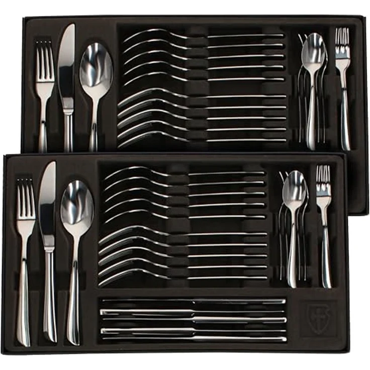 Justinus Besteck-Set 60tlg Twist Komplett-Besteck-Set für 12 Personen, Edelstahl – Bild 3