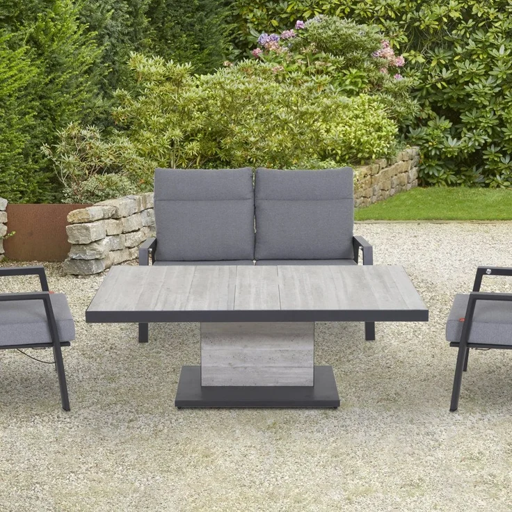 Siena Garden Lifttisch Bellani 140x85 cm Aluminium Keramik grau J04067 Loungetisch – Bild 9