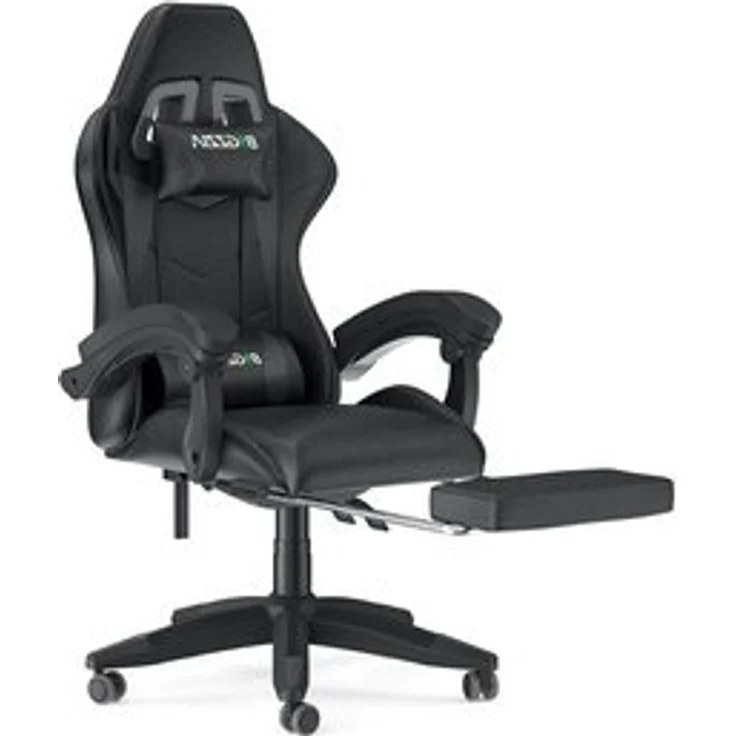 BIGZZIA Bürostuhl Gaming Stuhl mit Fußstütze - Gamer Stühle Ergonomisch mit Lendenkissen, Kopfstütze Gaming Chair Höhenverstellbar Computerstuhl – Bild 6