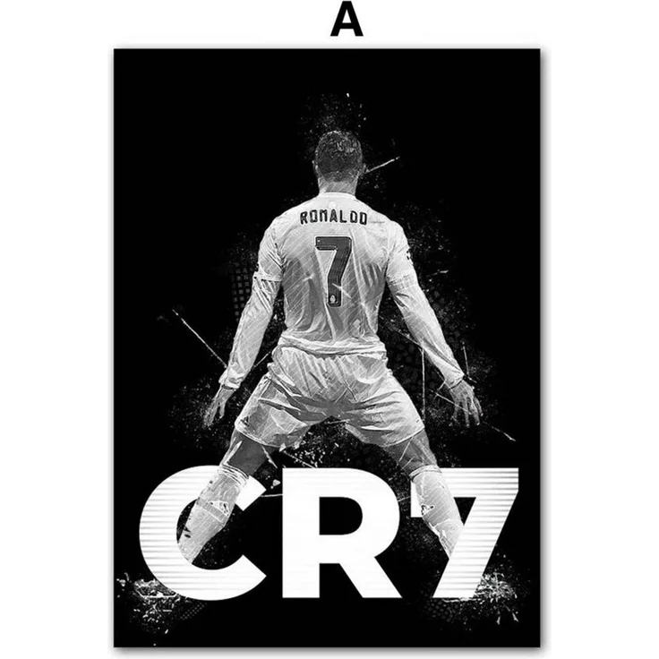 JUSTGOODMOOD Poster Fußball Christiano Ronaldo in Schwarz Weiss Farben als Deko Print ohne, B (1 St) – Bild 3