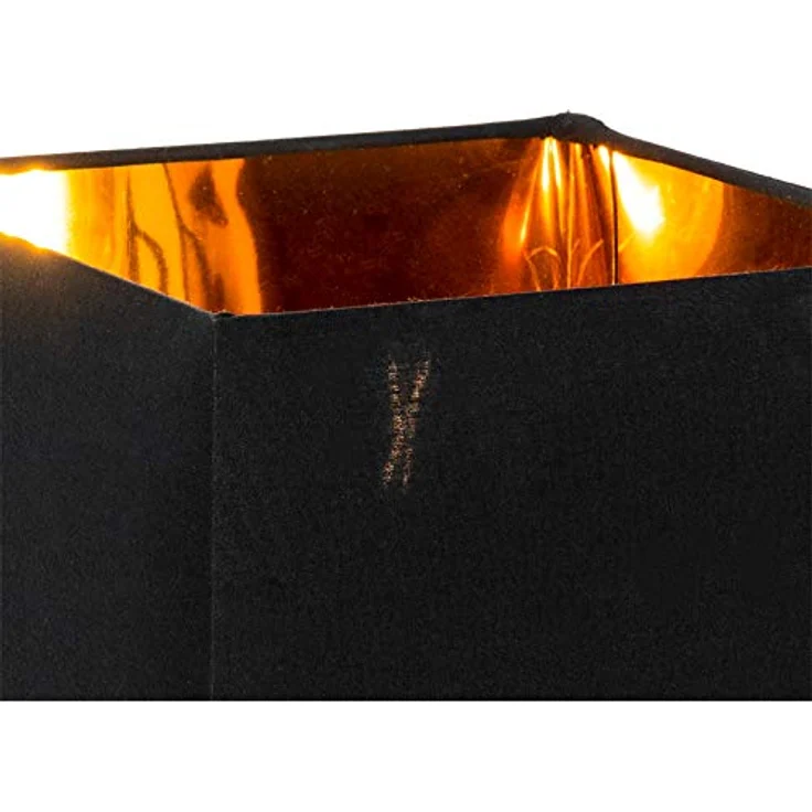QAZQA VT 1, Moderne Tischlampe mit schwarzem Stoffschirm und goldener Innenseite, quadratisch, E27, LED geeignet, 44 cm hoch – Bild 6