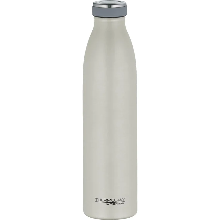 THERMOcafé by THERMOS TC BOTTLE beige matt 0,75l, Isolierflasche aus Edelstahl, kohlensäurefest, 12h heiß 24h kalt, Auslaufsicher, für Schule, Unterwegs & Büro – Bild 1