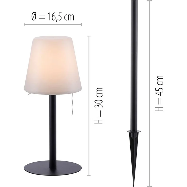 LED Tischlampe Steckleuchte, dimmbar, schwarz weiß, H 76 cm – Bild 10