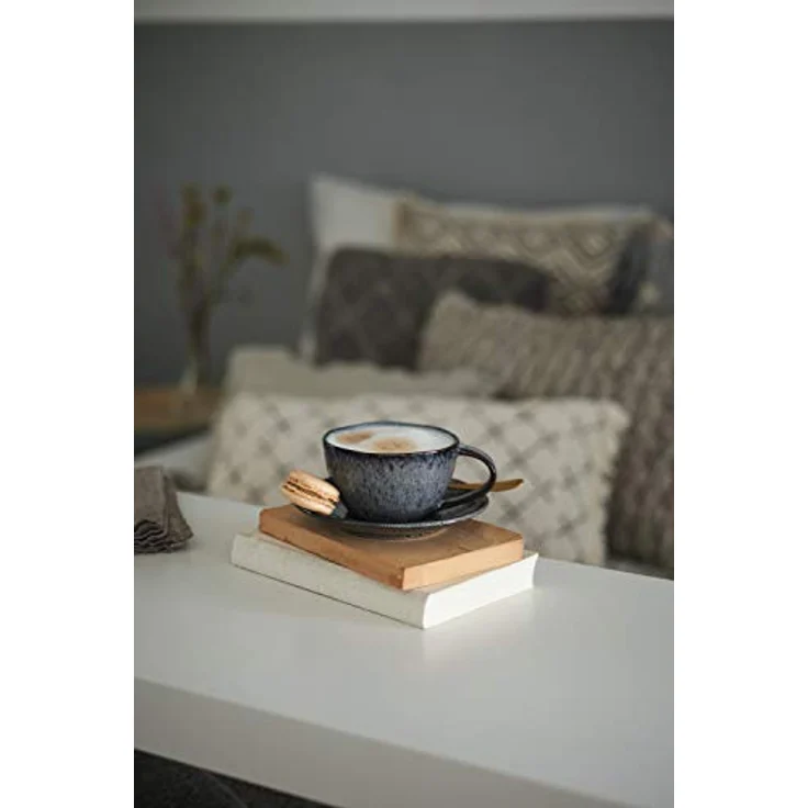 Leonardo MATERA Keramikunterteller 15 cm anthrazit für Becher und Tasse 4er Set – Bild 9