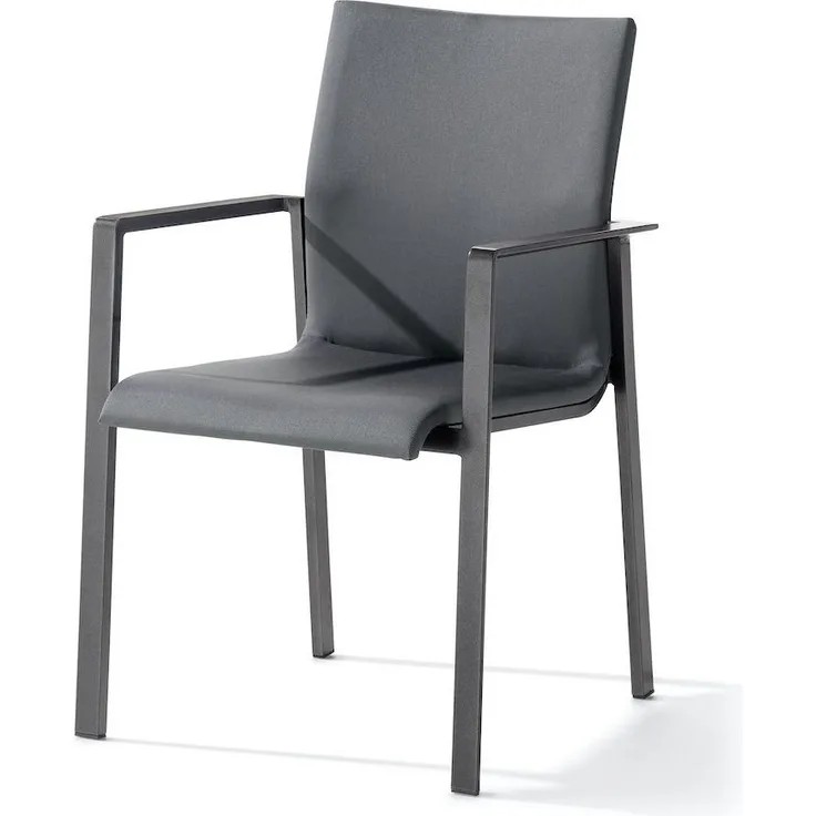 Sieger Lagos Stapelsessel mit Polyesterbeschichtung, Aluminium Eisengrau 63 x 89 x 58 cm