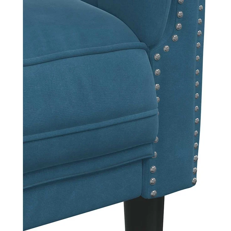 vidaXL Sessel Blau Samt 372573 – Bild 6