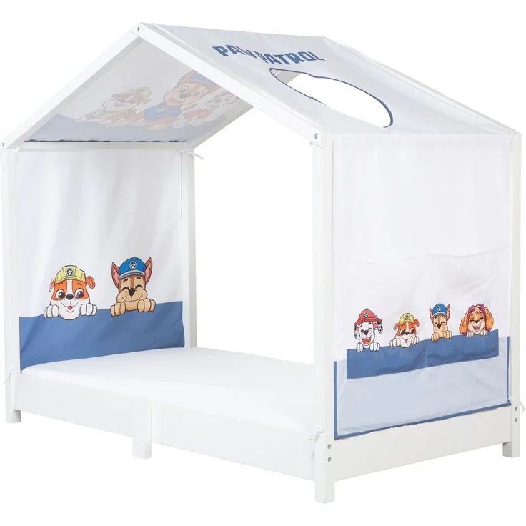 roba Bezug für Montessori Hausbetten 70 x 140 cm im Paw Patrol Design - Passendes Zubehör zum Umbau in Himmelbett - Inkl. 3 Aufbewahrungstaschen & Dachfenster – Bild 4
