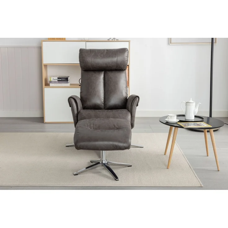 Elektrisch verstellbarer Relaxsessel mit Hocker, ca. 106,5 x 71,5 x 88 cm - Grau – Bild 7