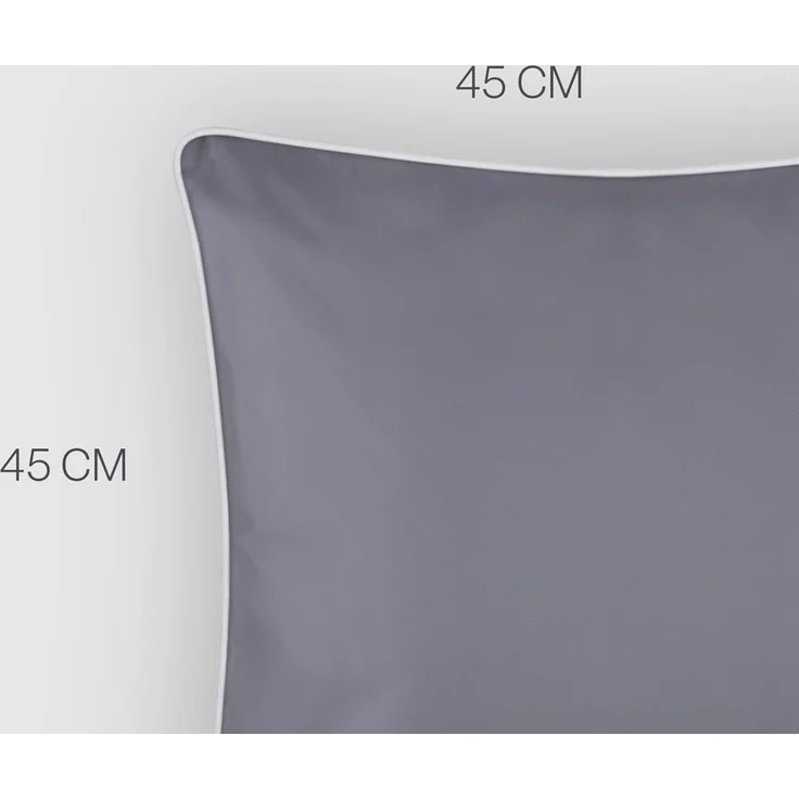 Outdoor Kissen mit Paspel ( 45 x 45 cm ) Dekokissen Garten - Reißverschluss - Schmutz- und Wasserabweisend - abnehmbarer Kissenbezug Dunkelgrau 1er-Pack – Bild 2
